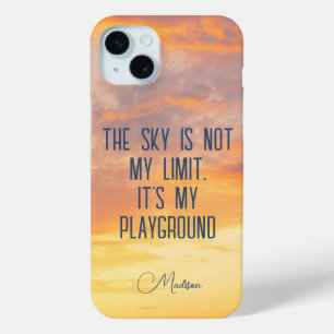 Funda Para iPhone 15 Mini Cita de Sky de nombre personalizado
