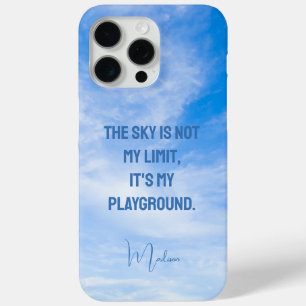 Funda Para iPhone 15 Pro Max Cita de Sky de nombre personalizado
