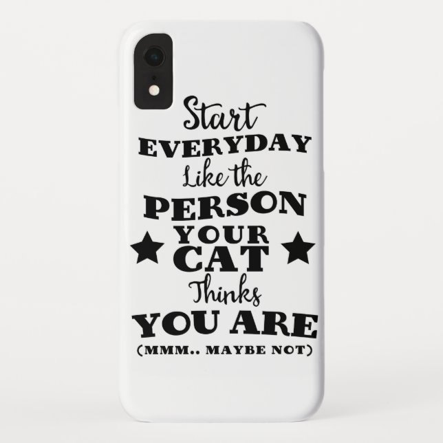 Funda De Case-Mate Para iPhone Cita divertida de gato mascota (Reverso)