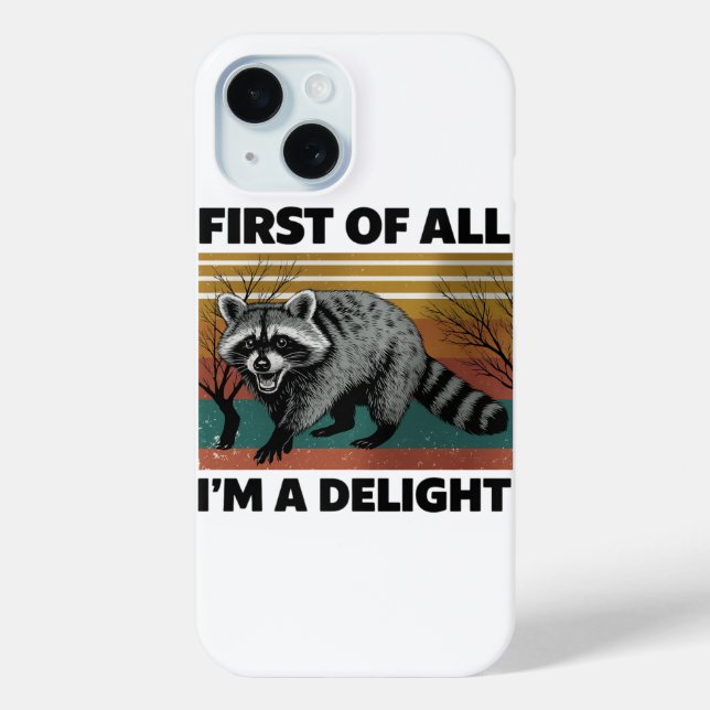 Funda De Case-Mate Para iPhone Cita divertida de Raccoon - En primer lugar, soy u (Reverso )