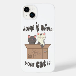 Funda Para iPhone 14 Plus De Case-Mate Cita divertida Home es donde está tu gato