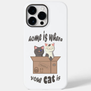Funda Para iPhone 14 Pro Max De Case-Mate Cita divertida Home es donde está tu gato