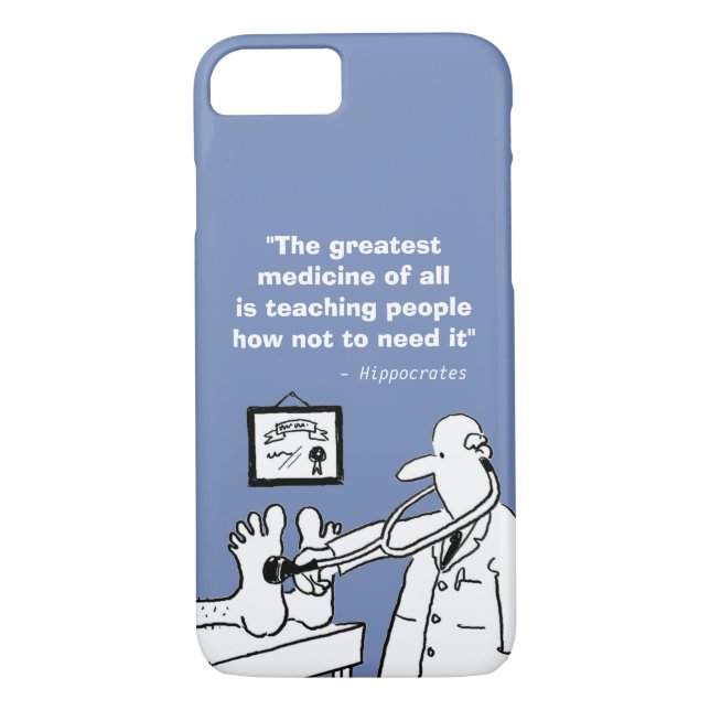Funda De Case-Mate Para iPhone Cita médica inspiradora e imagen divertida (Reverso)