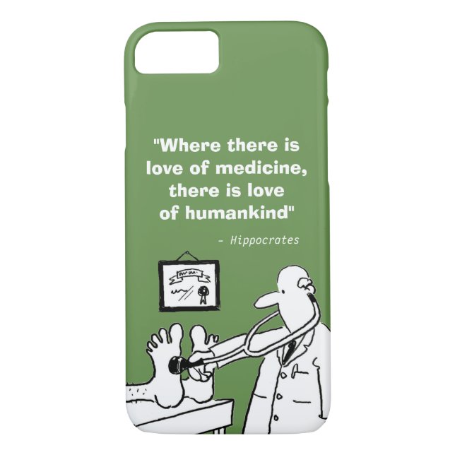 Funda De Case-Mate Para iPhone Cita médica inspiradora e imagen divertida (Reverso)