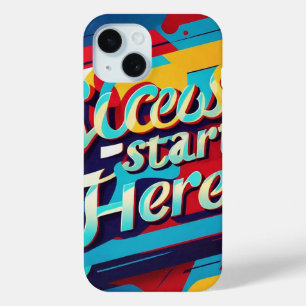 Funda Para iPhone 15 "Cita motivacional arte mural"