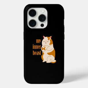 Funda Para iPhone 15 Pro Cita motivacional de gato gordo perezoso de mi bes
