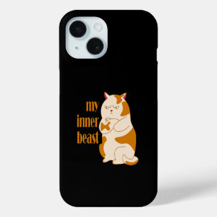 Funda Para iPhone 15 Cita motivacional de gato gordo perezoso de mi bes