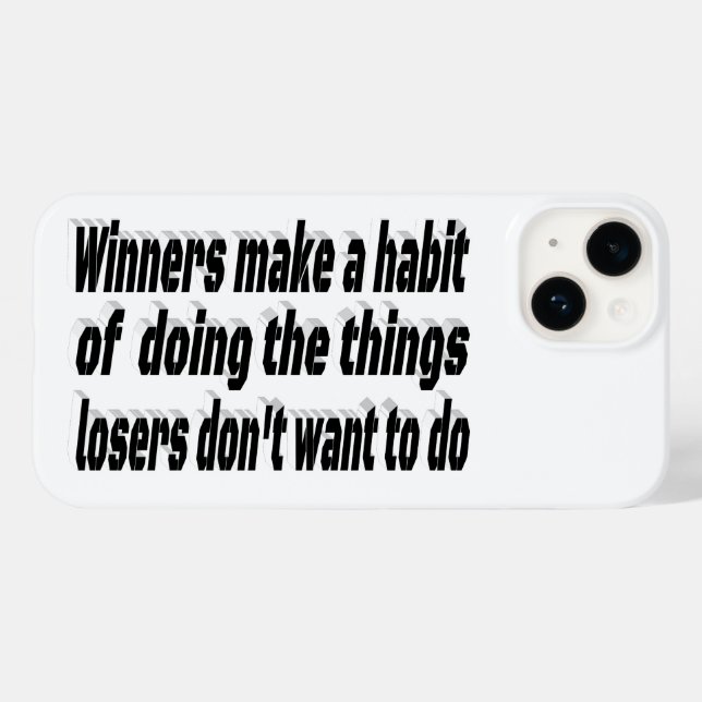 Funda De Case-Mate Para iPhone Cita motivacional de los ganadores perdedores (Reverso  (Horizontal))