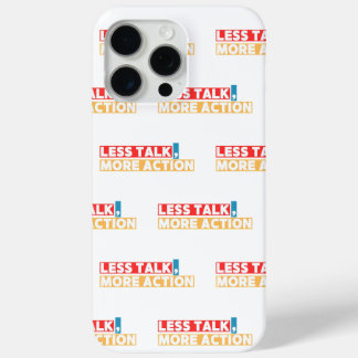 Funda Para iPhone 15 Pro Max Cita Motivacional en Negrita – Menos Hablar, Más A