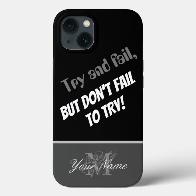 Funda De Case-Mate Para iPhone Cita motivacional: ¡No dejes de intentarlo! (Reverso )