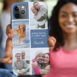 Funda Para iPhone 11 Pro Max Cita positiva personalizada de 4 Collages de fotos<br><div class="desc">Estuche de teléfono personalizado para iphone 11 pro max y muchos otros modelos. El diseño incluye un collage de fotos personalizados con 4 de tus fotos favoritas, tu nombre y la frase "Cada día es un día feliz". La plantilla de fotos está preparada para que añadas tus fotos, trabajando en...</div>
