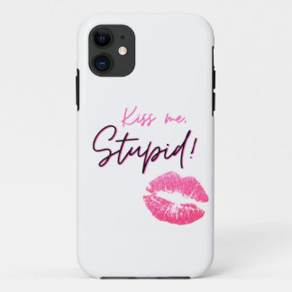 Funda Para iPhone 11 Cita rosa con un beso - Bésame, estúpido!