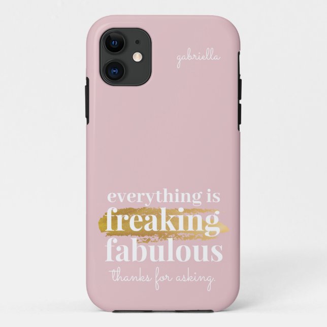 Funda De Case-Mate Para iPhone Cita sarcástica rosa divertida (Reverso)