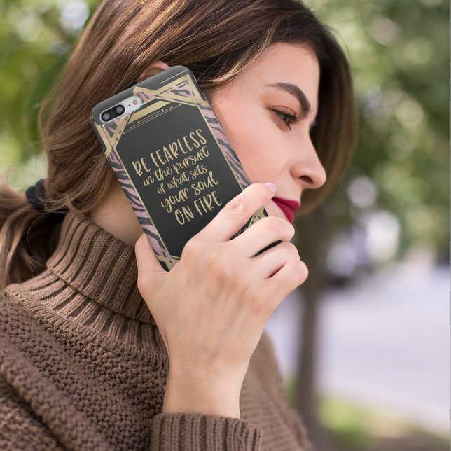 Funda De Case-Mate Para iPhone Cita sin miedo Leopardo rosa Imprimir Art Deco (Subido por el creador)