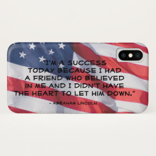 Funda Para iPhone X Cita sobre la bandera estadounidense   Abraham Lin