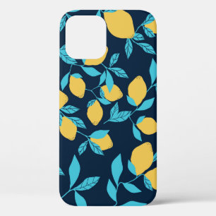 Funda Para iPhone 12 Citro simple: limones en azul.