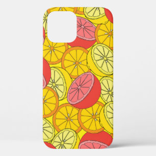 Funda Para iPhone 12 Citrus Frutos Patrón Brillante Sin Marea