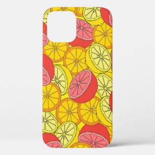 Funda Para iPhone 12 Citrus Frutos Patrón Brillante Sin Marea