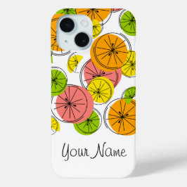 Funda Para iPhone 15 Citrus 'Name' iPhone estuche vertical
