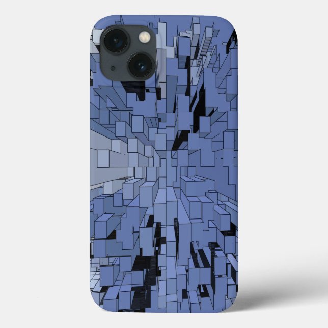 Funda De Case-Mate Para iPhone Ciudad azul violeta (Reverso)