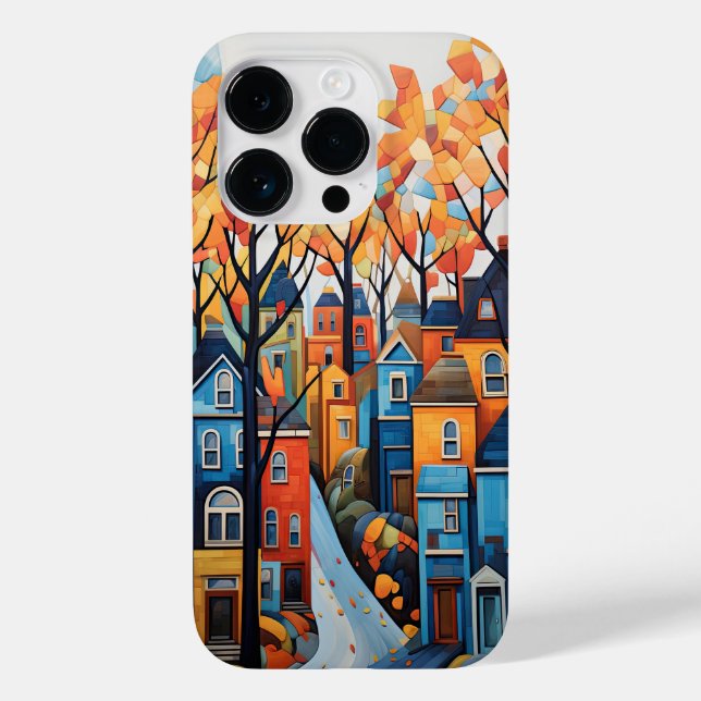 Funda De Case-Mate Para iPhone Ciudad colorida (Reverso )