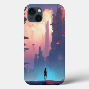 Funda Para iPhone 13 Ciudad futurista de ciencia ficción