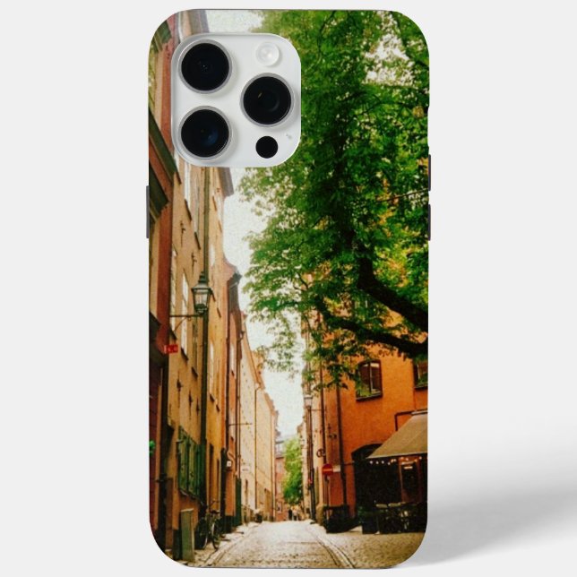 Funda De Case-Mate Para iPhone Ciudad histórica, Gamla Stan, Estocolmo, Suecia (Reverso )