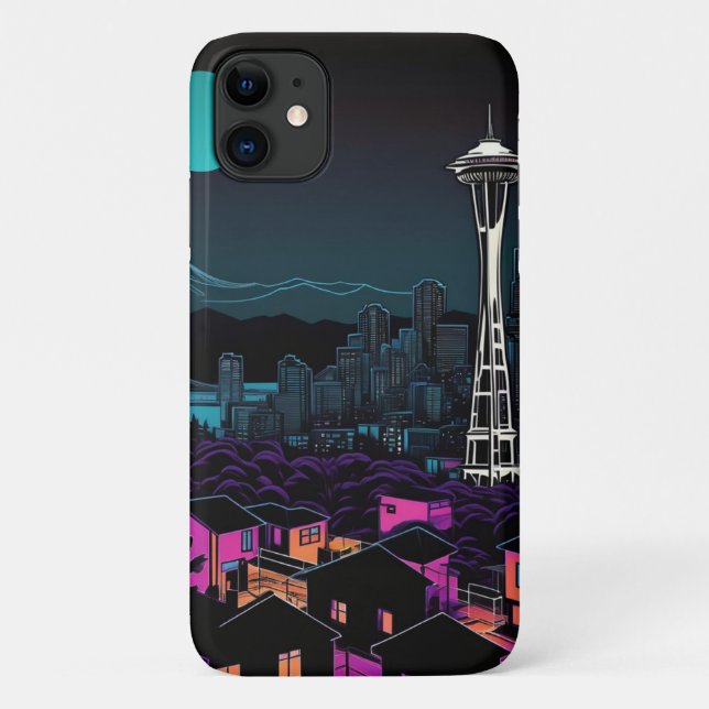Funda De Case-Mate Para iPhone ciudad nocturna (Reverso)