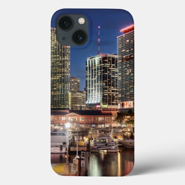 Funda De Case-Mate Para iPhone Ciudad skyline de Miami en Florida (Reverso)