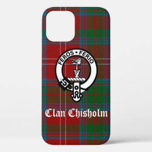 Funda Para iPhone 12 Clan Chisholm Tartan & Escudo Badge