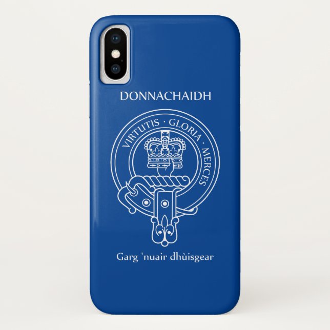 Funda De Case-Mate Para iPhone Clan Donnachaidh (Robertson) Escudo y grito de gue (Reverso)