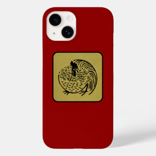 Funda Para iPhone 14 De Case-Mate Clan japonés Kamon Red Laquer y Gold Rooster