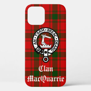 Funda Para iPhone 12 Clan MacQuarrie Tartan y Escudo