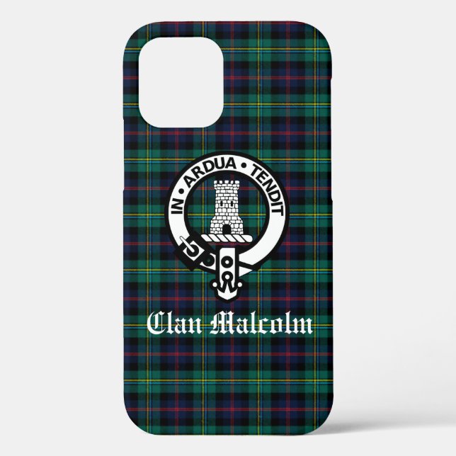 Funda De Case-Mate Para iPhone Clan Malcolm Tartán y Escudo (Reverso )