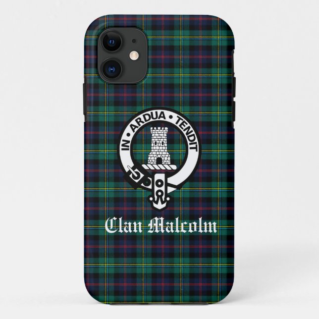 Funda De Case-Mate Para iPhone Clan Malcolm Tartán y Escudo (Reverso)