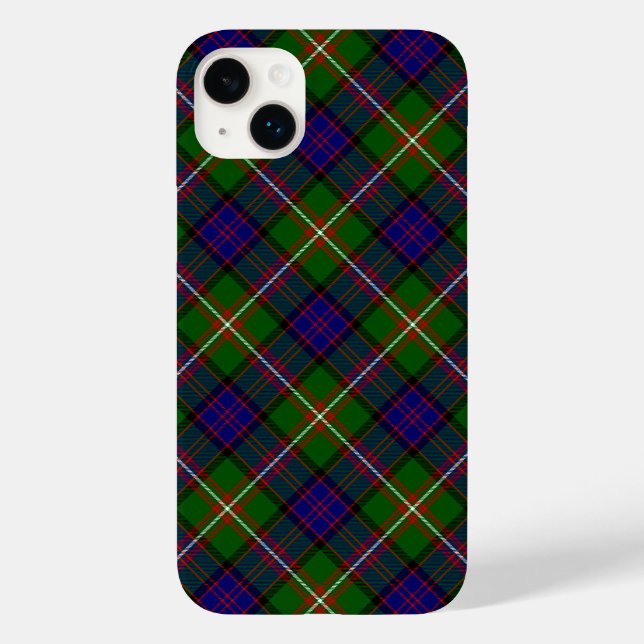 Funda De Case-Mate Para iPhone Clanranald tartan azul plaga (Reverso )