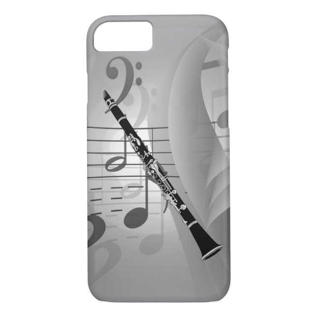 Funda De Case-Mate Para iPhone Clarinet con acentos musicales (Reverso)