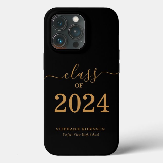 Funda De Case-Mate Para iPhone Clase Gold Script de graduación 2024 (Reverso )