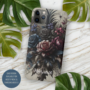 Funda Para iPhone 11 Pro Max Clase personalizada gótica rosa floral victoriana