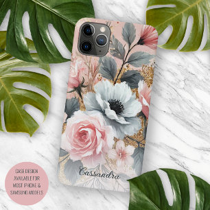 Funda Para iPhone 11 Pro Max Clásicas Rosas Chic Pintura Botánica de Arte