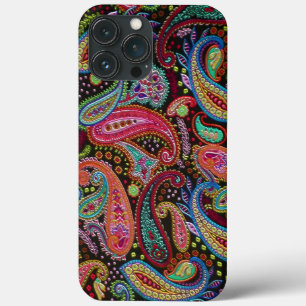 Funda Para iPhone 13 Pro Max Clásico arte azul turquesa rosa verde azul
