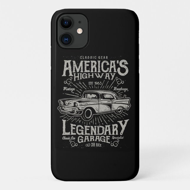 Funda De Case-Mate Para iPhone Clásico auto muscular americano | Autopista de Hot (Reverso)