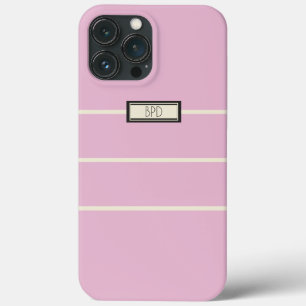 Funda Para iPhone 13 Pro Max Clásico Elegante Estilo Monograma Chic Rosa Femeni