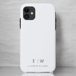 Funda Para iPhone 11 Clásico Elegante Moderno Monograma Minimalista Nom