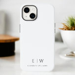 Funda Para iPhone 14 De Case-Mate Clásico Elegante Moderno Monograma Minimalista Nom<br><div class="desc">Eleva tu smartphone con nuestro elegante y clásico estuche para iPhone de Monograma Minimalista Moderno. Este funda de diseño meticuloso combina la sofisticación atemporal con el minimalismo contemporáneo. Diseñado a la perfección, no sólo protege tu equipo, sino que también añade un toque de estilo personalizado. Las opciones de personalización de...</div>