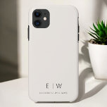 Funda Para iPhone 11 Clásico Elegante Neutral Nombre del Monograma Mini<br><div class="desc">Eleva tu smartphone con nuestro elegante y clásico estuche para iPhone de Monograma Minimalista Moderno. Este funda de diseño meticuloso combina la sofisticación atemporal con el minimalismo contemporáneo. Diseñado a la perfección, no sólo protege tu equipo, sino que también añade un toque de estilo personalizado. Las opciones de personalización de...</div>