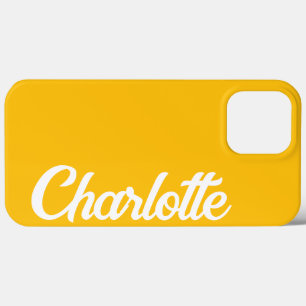 Funda Para iPhone 13 Pro Max Clásico Elegante Personalizado Monograma Amarillo