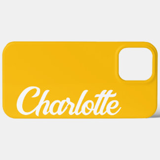 Funda Para iPhone 13 Pro Max Clásico Elegante Personalizado Monograma Amarillo
