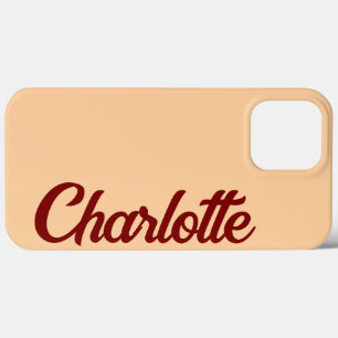 Funda Para iPhone 13 Pro Max Clásico Elegante Personalizado Monograma Melocotón