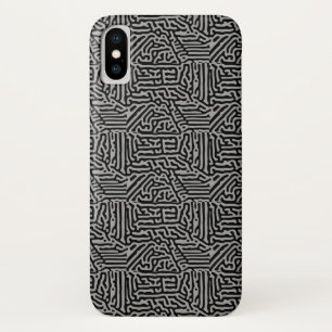Funda Para iPhone X Clásico Gris y Negro Moderno